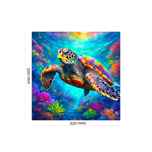 Puzzle Drewniane 25 x 25 cm ŻÓŁW 165 Elementów Układanka Drewniana